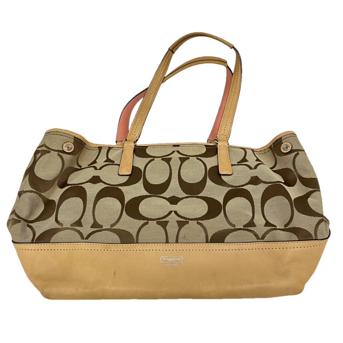 COACH シグネチャー トートバッグ F19354 コーチ レディース キャンバス ショルダーバッグ ベージュ 中古 S10598594拍卖