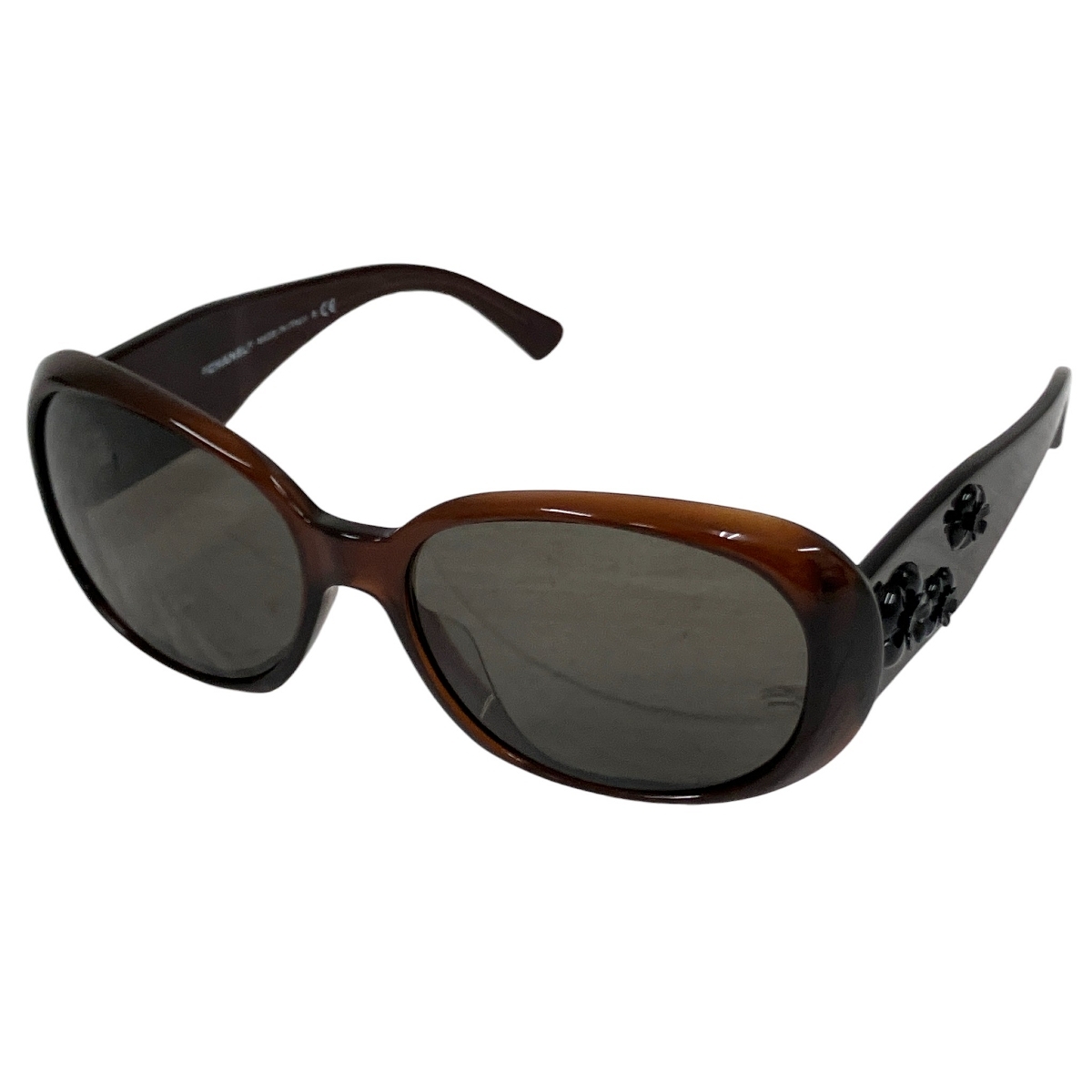 CHANEL シャネル サングラス 5113-A カメリア ココマーク c.538/73 56□16 130 べっ甲柄 ブラウンレンズ レディース 中古 O10590012拍卖