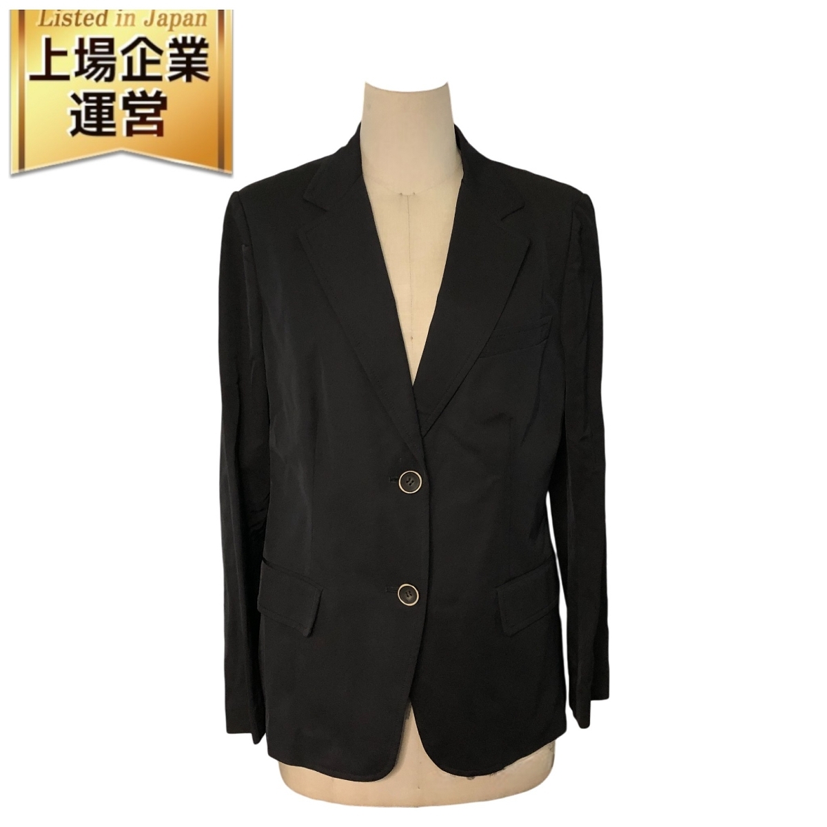 ダナ キャラン ニューヨーク DKNY テーラード ジャケット シングル 2つボタン ブラック 春秋 サイズ10 LL レディース 中古 T10558920拍卖