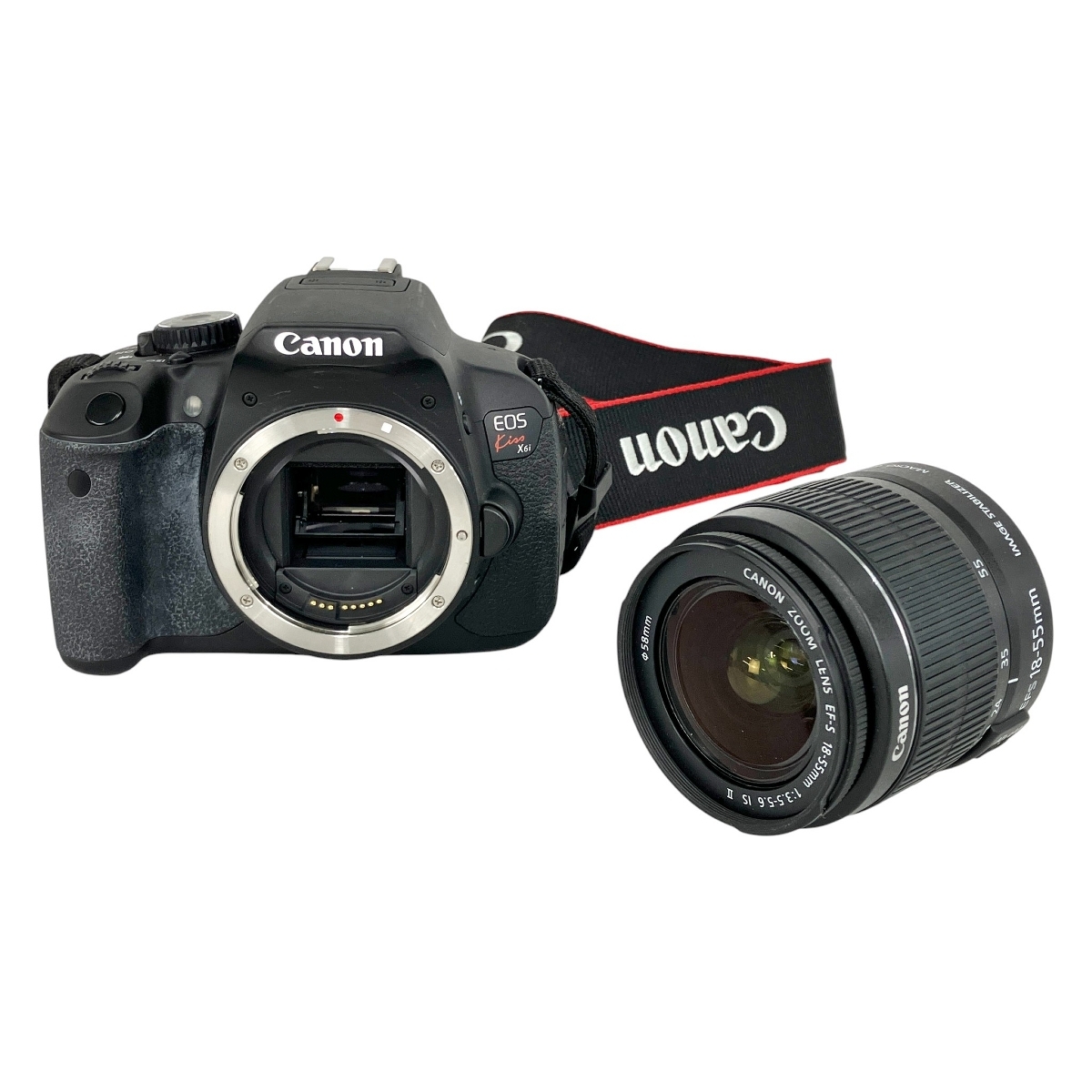 Canon DS126371 EOS Kiss X6i デジタル 一眼レフ カメラ ボディ EF-S 18-55mm f/3.5-5.6 IS II レンズ キヤノン 中古 Y10613793拍卖