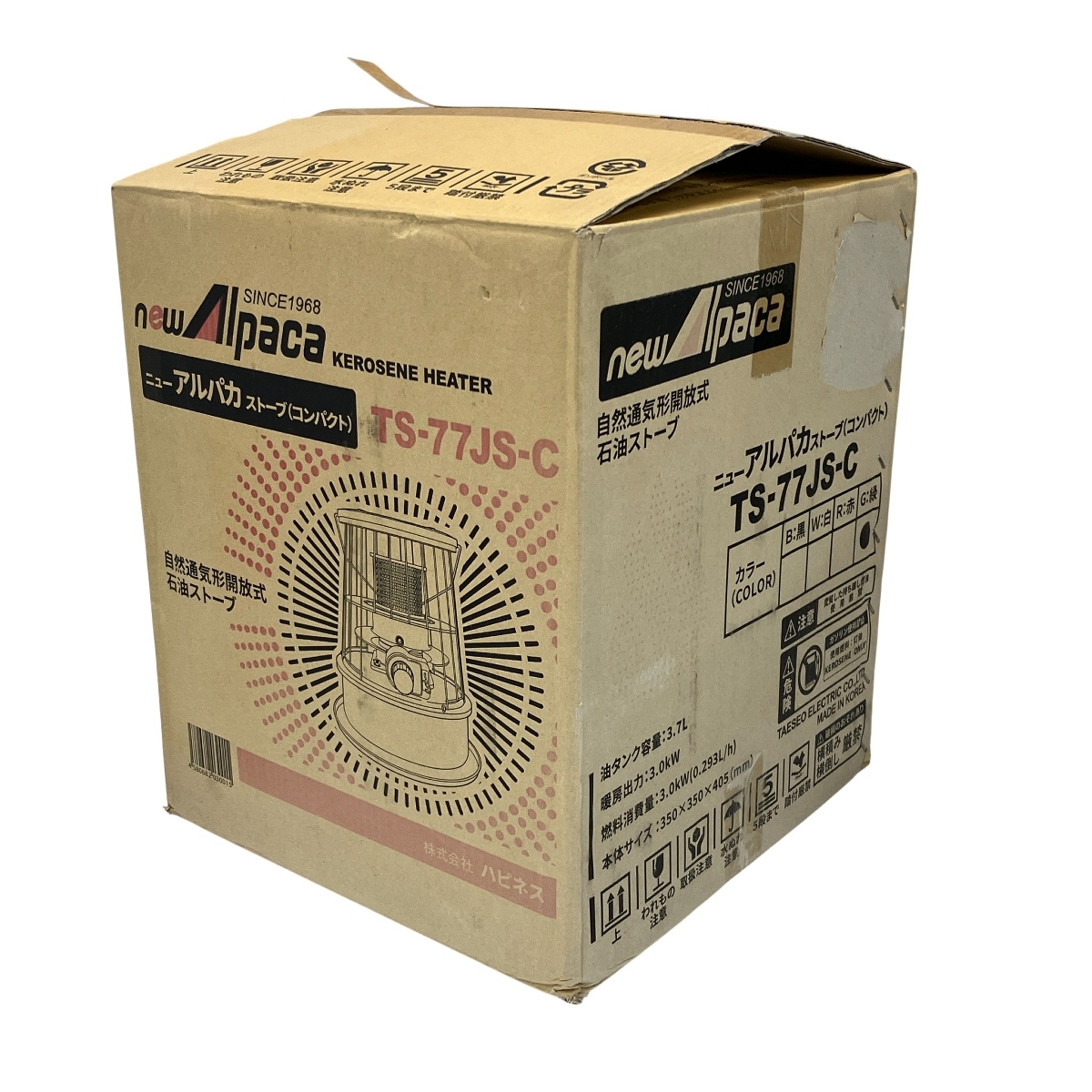 newAlpaca TS-77JS-C 自然通気形解放式 石油ストーブ 緑 2021年製 家電 未使用 開封済 T10630493拍卖