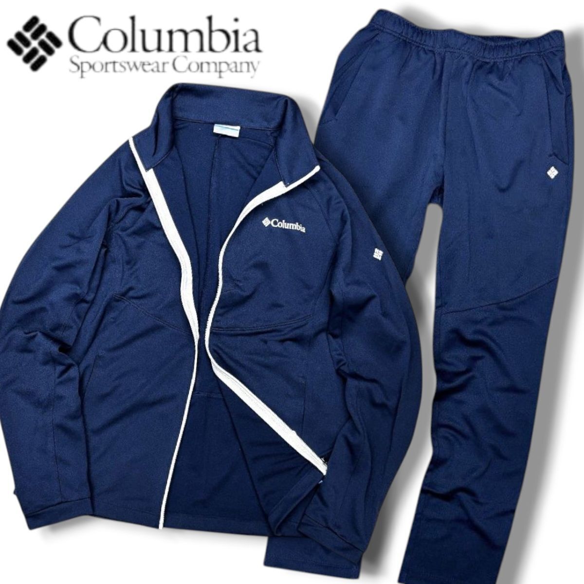 Columbia コロンビア 新品 スタンドカラー ジャケット パンツ セットアップ ウェア CY1YMG201+701 ネイビー 115/3XL▲031▼30502k10拍卖