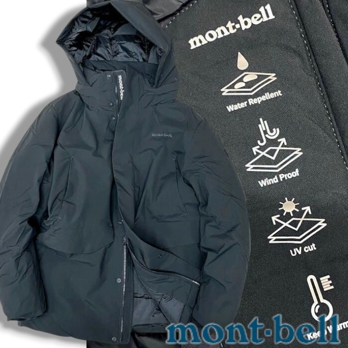 mont-bell モンベル 新品 エコダウン 撥水 防風 中綿入 パデッドブルゾン ジャケット MW3HAMIJ205 ダークチャコール 100/L▲095▼51008m01拍卖