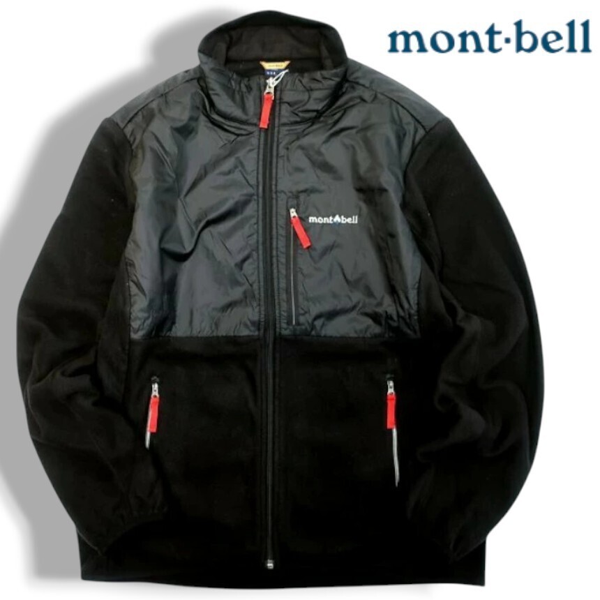 mont-bell モンベル 新品リップストップ フルジップ フリースジャケット ブルゾン WUJF-601 ブラック 110/XXL ▲075▼40416k01拍卖