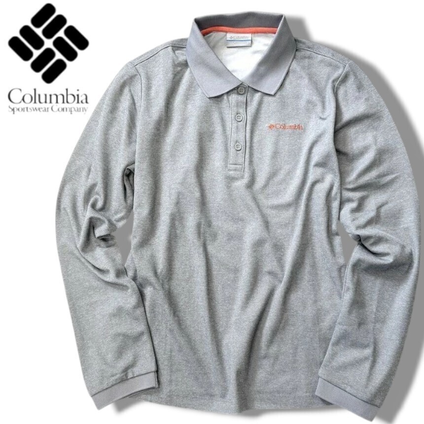 Columbia Sportswear コロンビア 新品 吸水速乾×体温調節 長袖 ポロシャツ カットソー レディース YLG004 グレー 105/XL▲005▼30524h07拍卖
