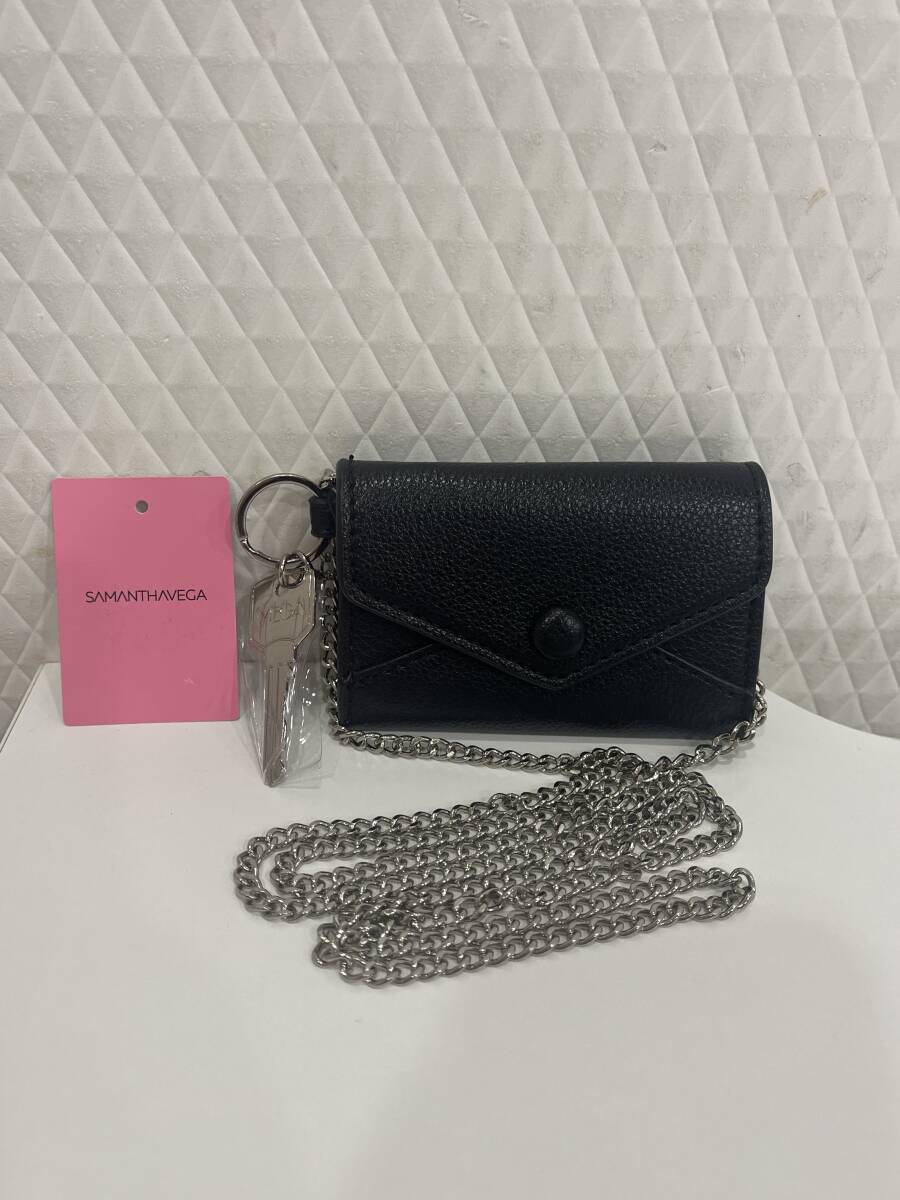 G「30407」未使用 SamanthaVega サマンサベガ チェーン ポーチ ブラック 黒 キーケース・小銭入れ拍卖