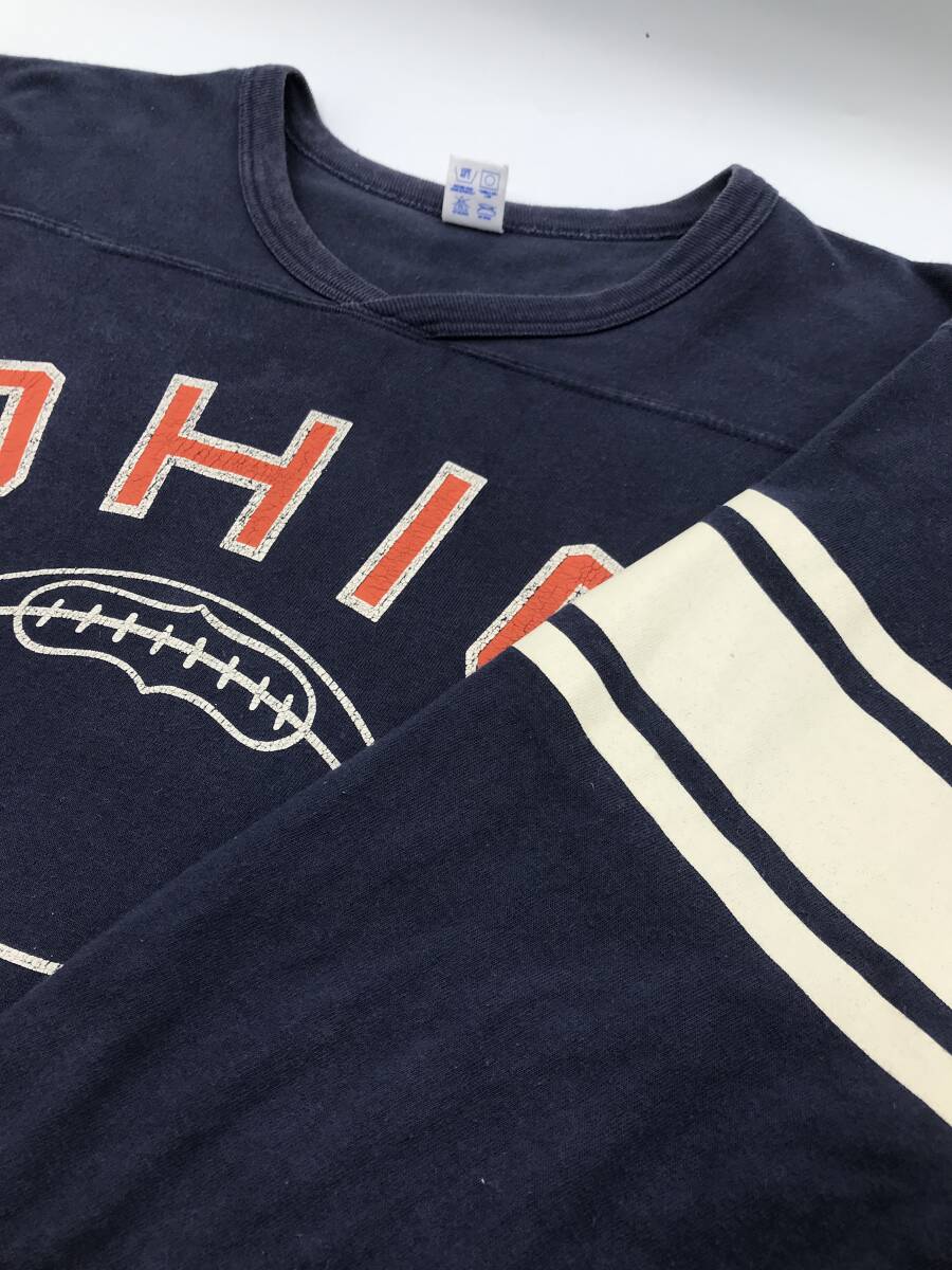 【日本製】WAREHOUSE 七分袖ウェアハウス フットボールTeeシャツ ダブルワークス/紺/M/リアルマッコイ バズリクソンズ拍卖