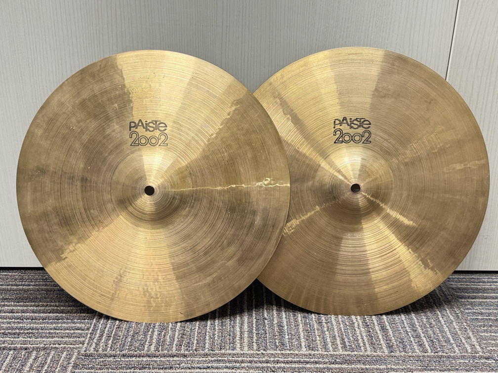 VINTAGE PAISTE 75年代製 2002 黒ロゴ ハイハット 14インチ TOP 790g / BOTTOM 960g拍卖