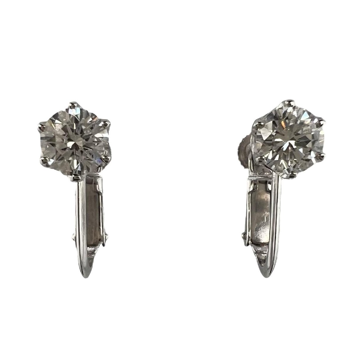 0.512/0.506 イヤリング K14ホワイトゴールド×ダイヤモンド 約2.2g レディース【H182525842】中古拍卖