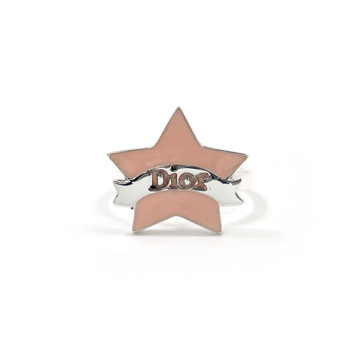 10号 ディオール Dior リング・指輪 スター リボン シルバー925 ピンク ヴィンテージ アクセサリー 新品仕上げ済み拍卖