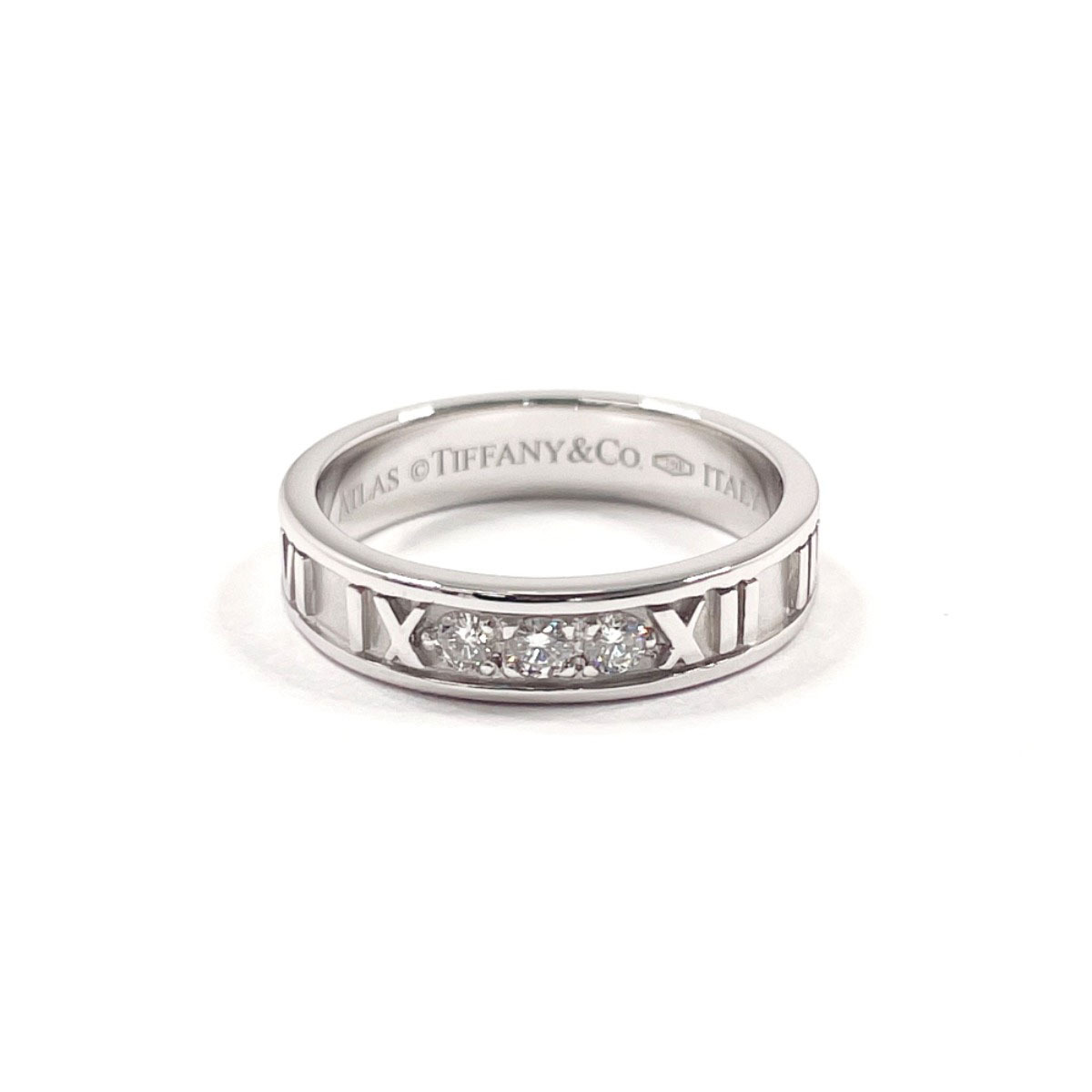10号 ティファニー TIFFANY&Co. リング・指輪 アトラス 3P K18ホワイトゴールド/ダイヤモンド シルバー ジュエリー 新品仕上げ済み拍卖