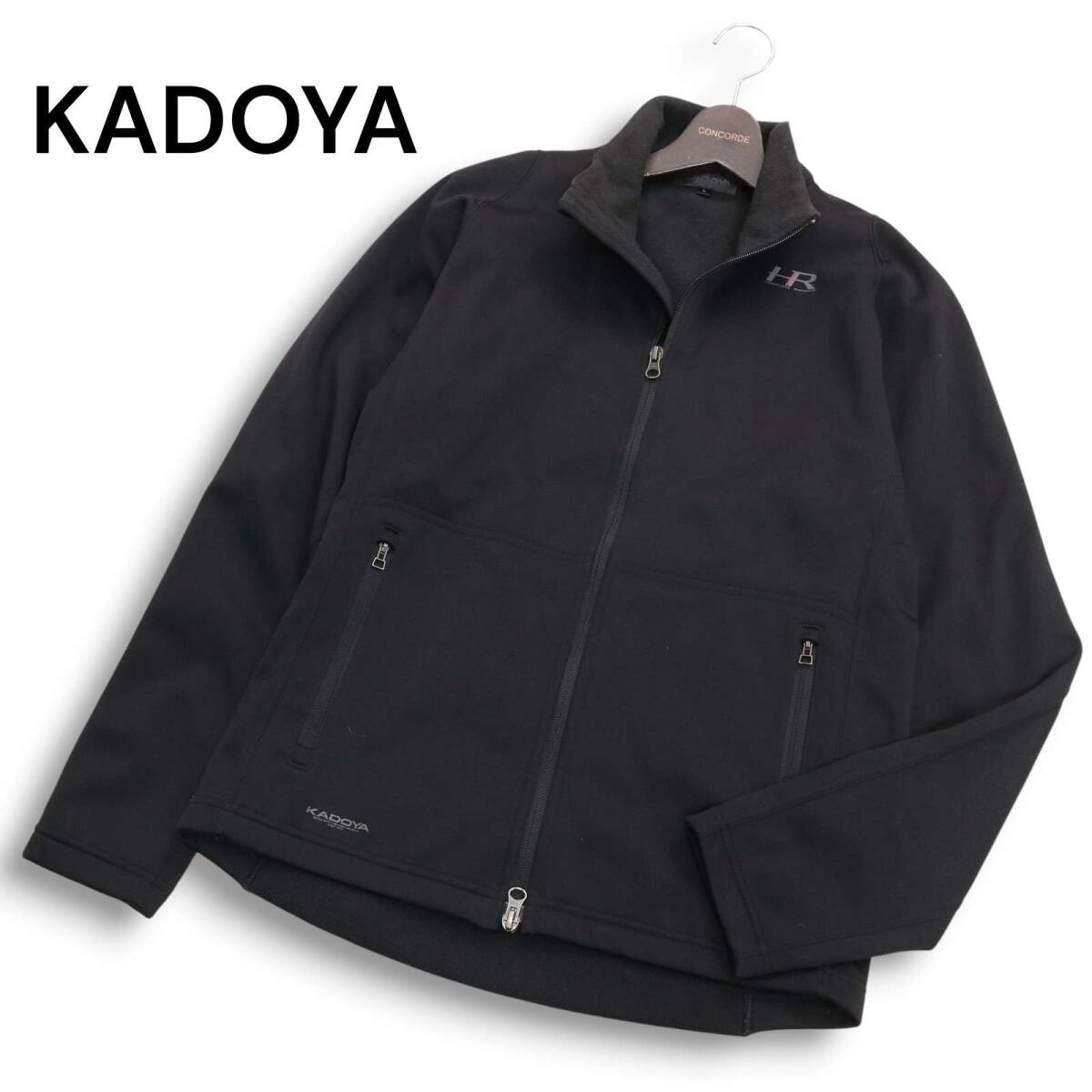 【美品】KADOYA カドヤ 秋冬 裏起毛★ インナー フリース ライディング ジャケット ブルゾン Sz.L メンズ 黒 バイク拍卖
