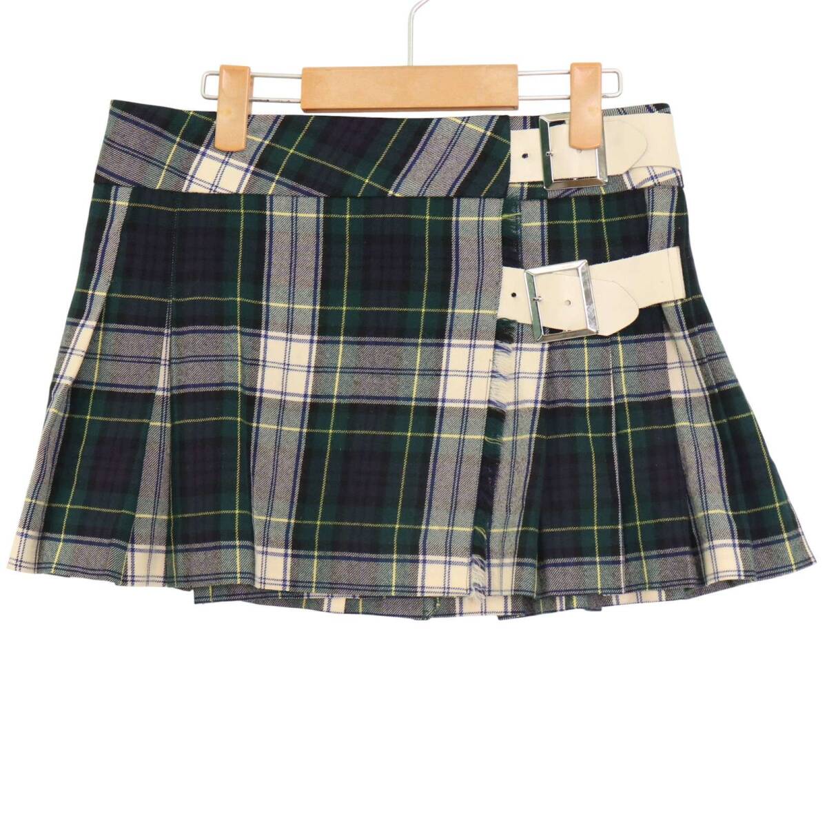 BEAMS BOY ビームス ボーイ 秋冬★ タータン チェック プリーツ ミニ ラップ スカート Sz.F レディース拍卖