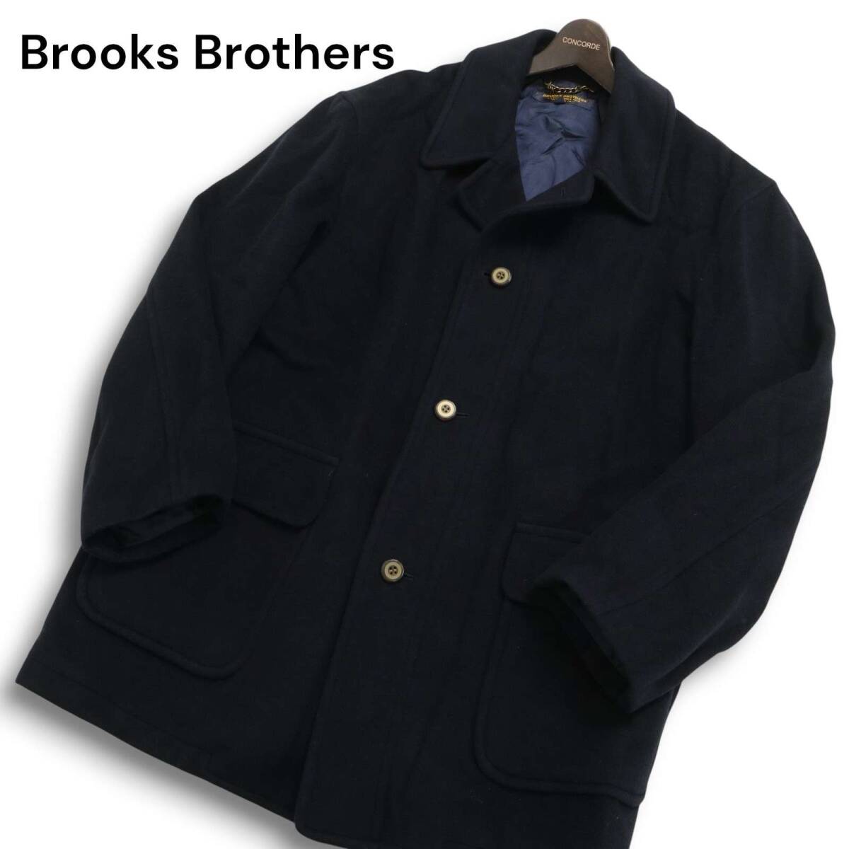 Brooks Brothers ブルックスブラザーズ 秋冬 メルトン ウール★ シングル コート Sz.L メンズ ネイビー 日本製拍卖