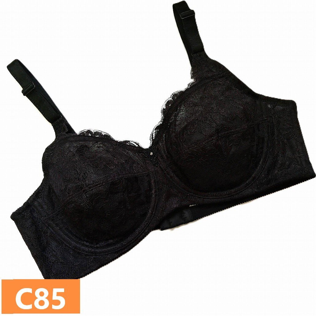 シャンデール ブラジャー C85 ベル 黒 ブラック フルカップ 新品未使用 サンプル 補正 補整 ワイヤー入り s1277拍卖