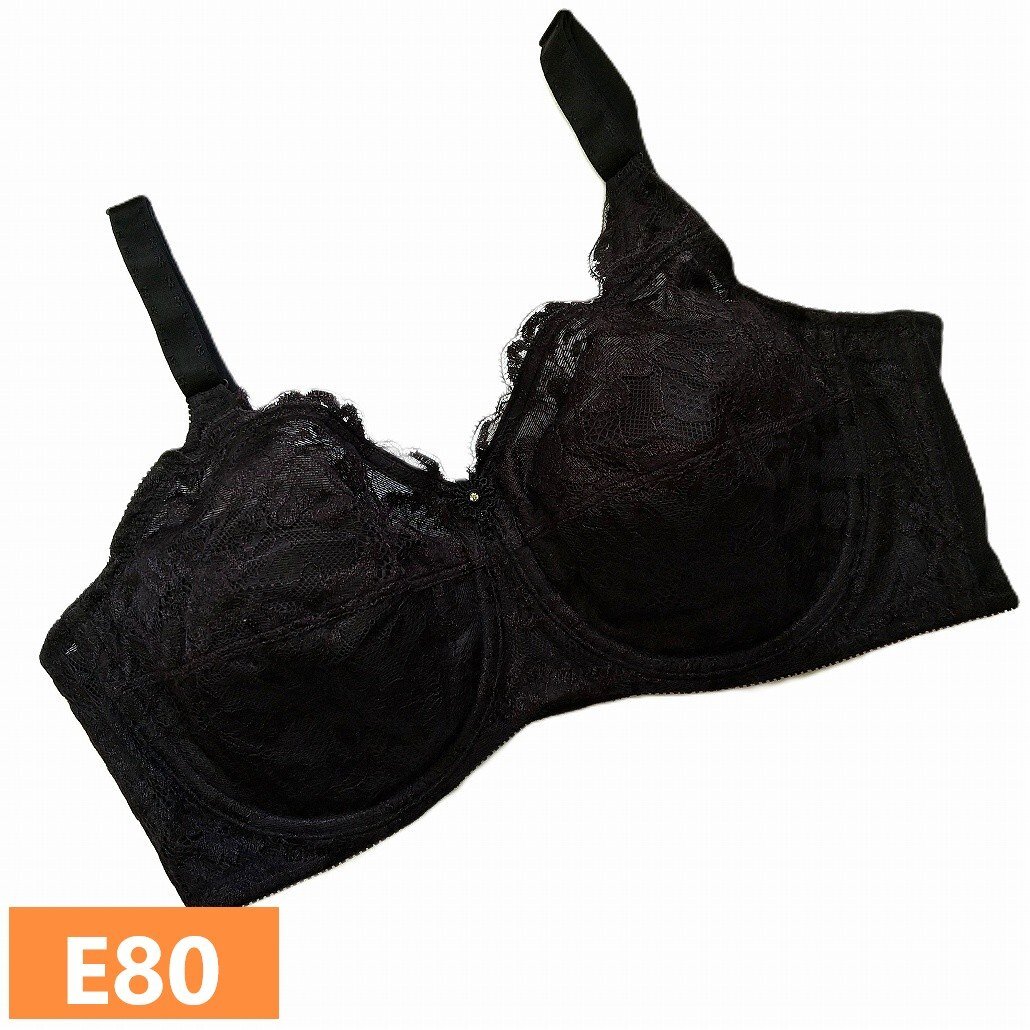 シャンデール ブラジャー E80 ベル 黒 ブラック フルカップ 新品未使用 サンプル 補正 補整 ワイヤー入り 大きいサイズ s1274拍卖