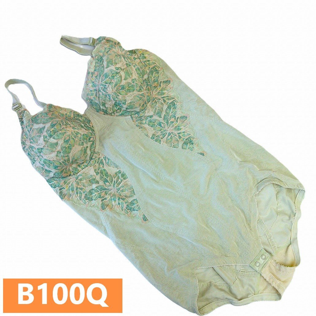 訳あり ダイアナ ボディスーツ B100Q グリーン系 ワイヤーなし 補整 補正 大きいサイズ ボディースーツ USED d1322拍卖