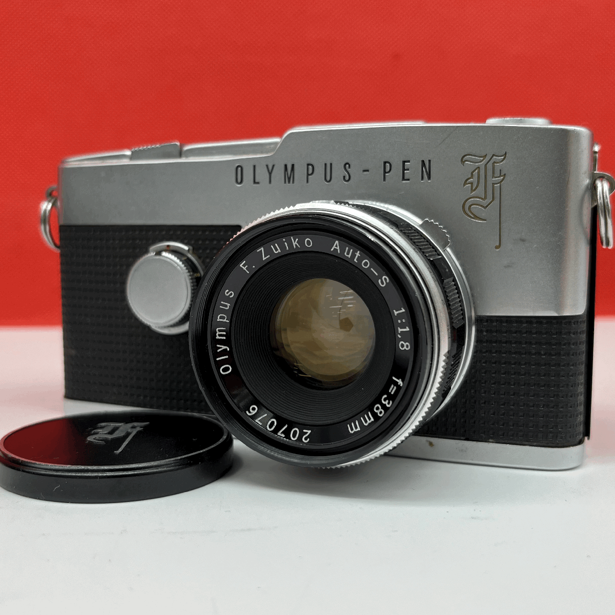 ☆34 OLYMPUS OLYMPUS-PEN F PEN-F F.Zuiko Auto-S F1.8 38mm フィルム一眼レフカメラ ジャンク 1円スタート オリンパス拍卖