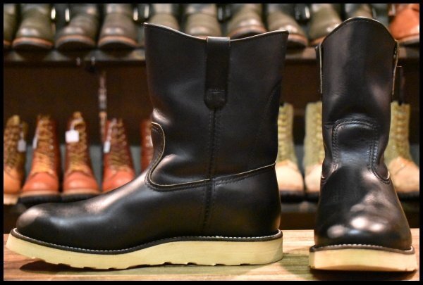 【8.5E 美品 羽タグ 98年】レッドウィング 8169 ペコス 黒 ブラッククローム プルオン ブーツ redwing pecos HOPESMORE拍卖