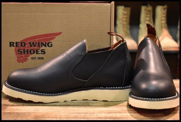 【6.5E 箱付 未使用 16年】レッドウィング 8142 サイドゴア 黒 ブラッククローム ローカット 短靴 ブーツ redwing HOPESMORE拍卖