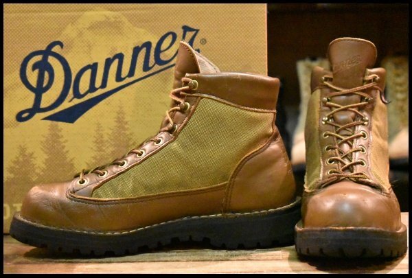 【7.5EE 箱付 良品 白タグ】Danner ダナーライト 30420X 茶 ブラウン カーキ ゴアテックス GORE-TEX 編み上げ ハイキング ブーツ HOPESMORE拍卖