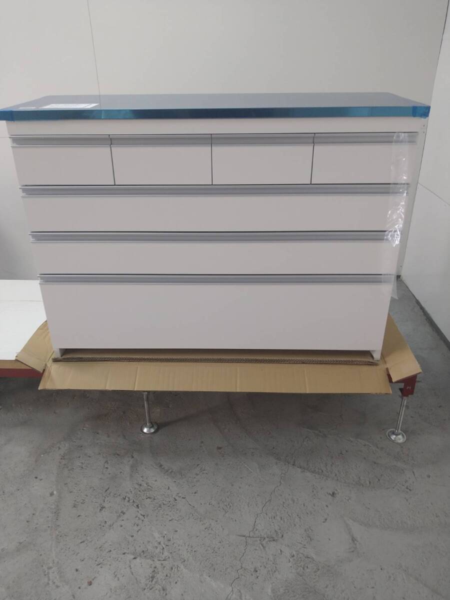 ◎7094 未使用品 展示品 ステンレス頑丈カウンター 幅120 ホワイト 定価:65,890円 国産拍卖