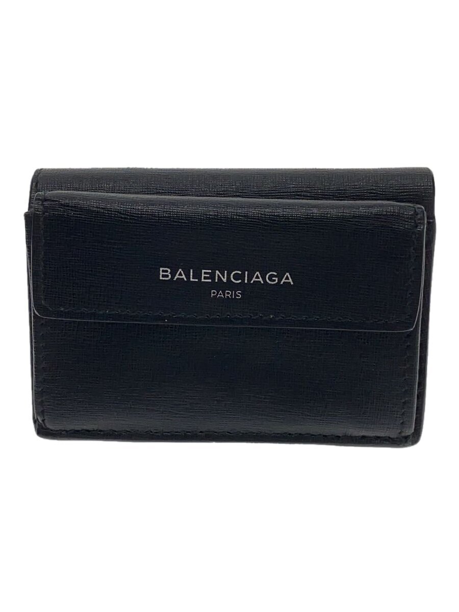 BALENCIAGA◆3つ折り財布/レザー/BLK/メンズ/410133//拍卖