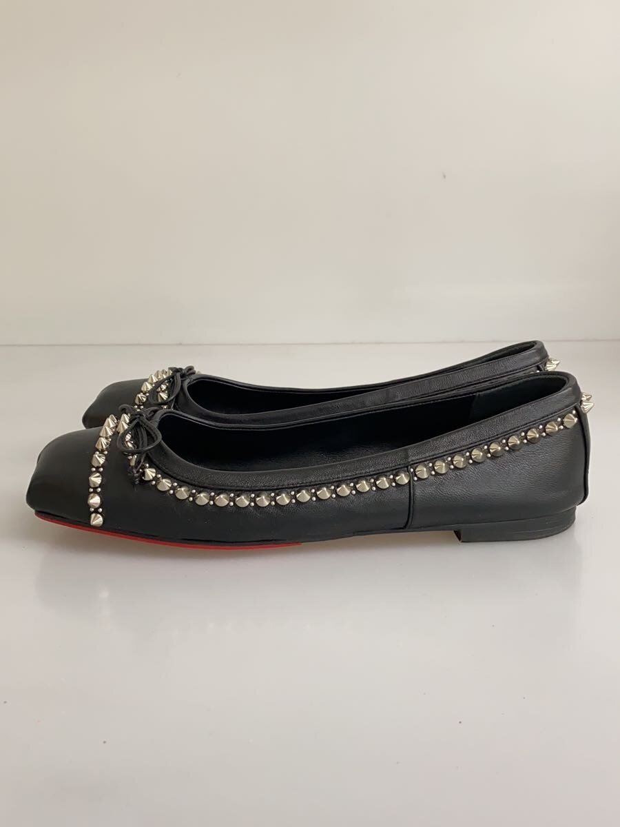 Christian Louboutin◆MAMADRAGUE SPIKES FLAT/37.5/BLK/レザー/1240241 B439 W51拍卖