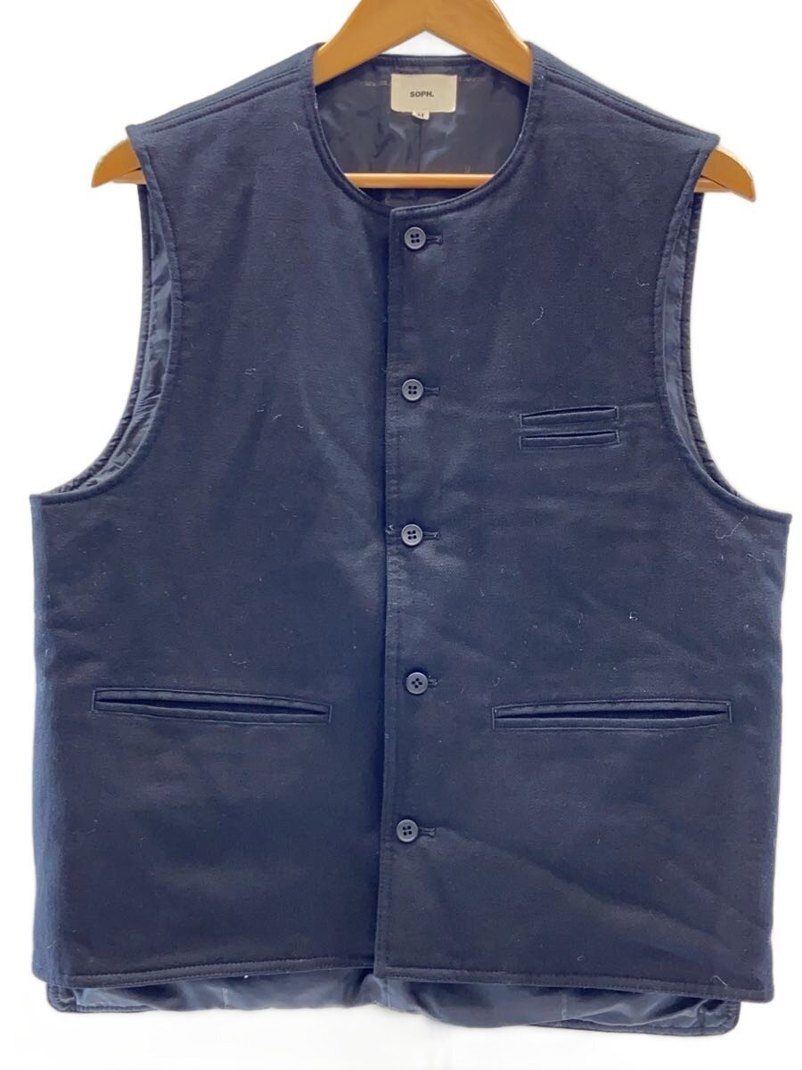 SOPHNET.◆ベスト/M/ウール/BLK/無地/0334021630拍卖