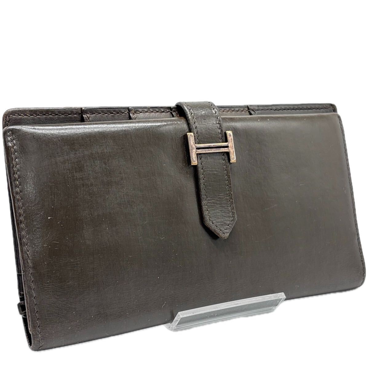 HERMES エルメス ベアン 長財布 二つ折り正規品 ゴールド金具 レザー ウォレット スフレ ベアンスフレ拍卖