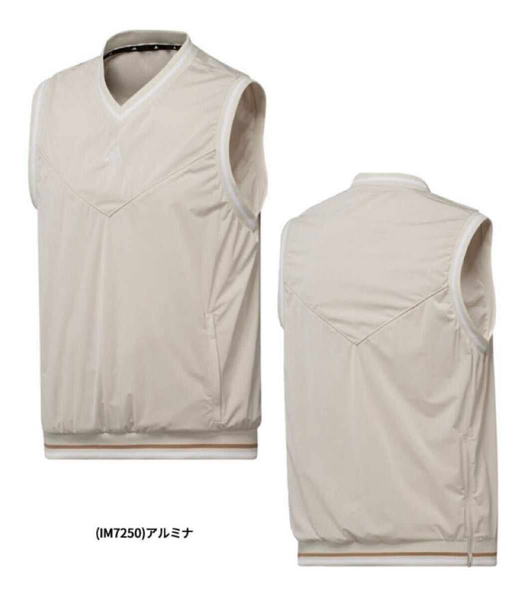 送料無料 新品 adidas GOLF 撥水サイドジップ付きウーブンベスト L拍卖