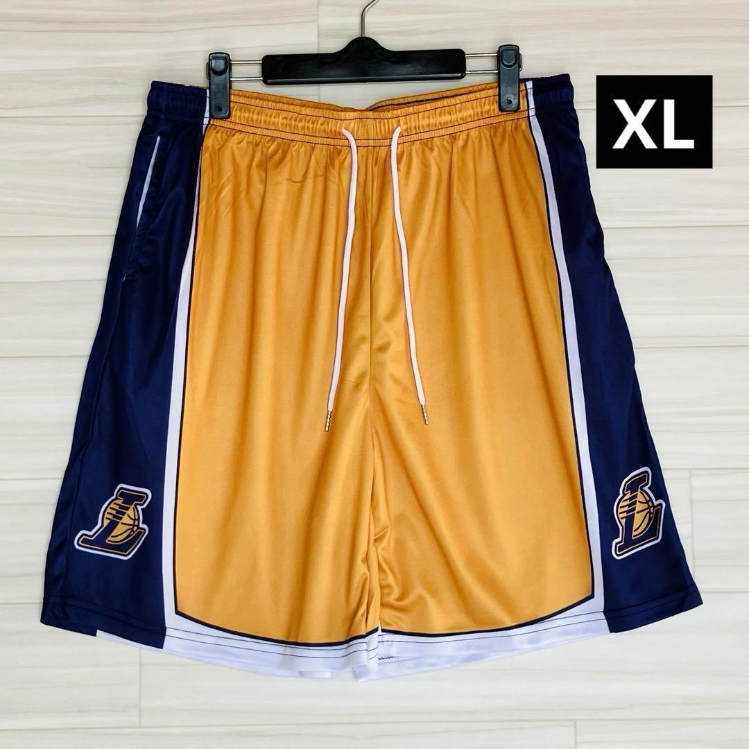 ★未使用品 NBA LAKERS バスパン ロサンゼルス・レイカーズ ユニフォーム ハーフパンツ ショーツ ジャージ 短パン XL バスケ拍卖