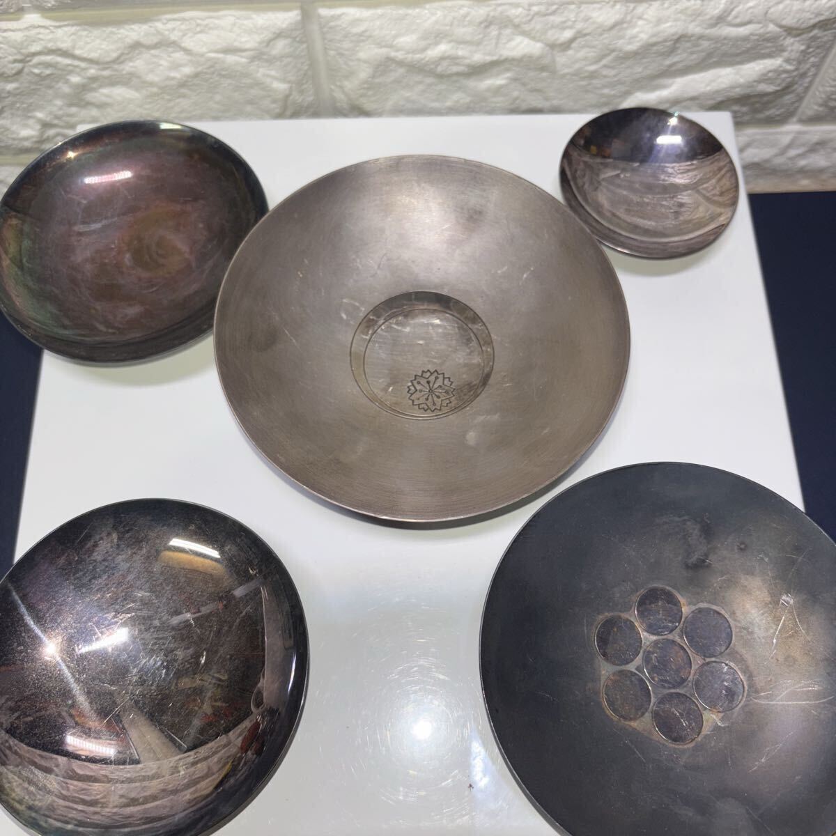 銀杯 銀盃 純銀 SILVER シルバー 刻印あり 銀製品 酒器 盃 まとめてセット 総重量約374g拍卖