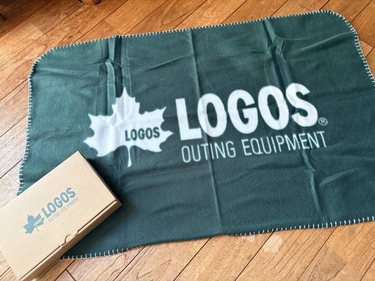 非売品 新品 LOGOS ロゴス オリジナルブランケット ダークグリーン フリース素材 防寒 キャンプ アウトドア拍卖