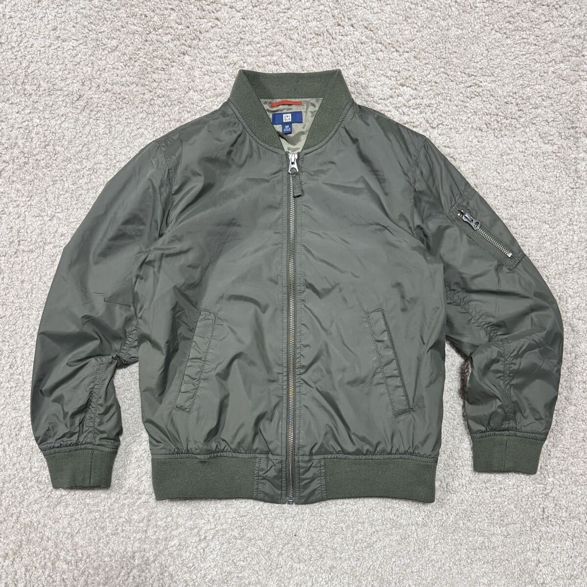 ユニクロ 【UNIQLO】 MA-1 ブロゾン キッズ ジャケット 140cm拍卖