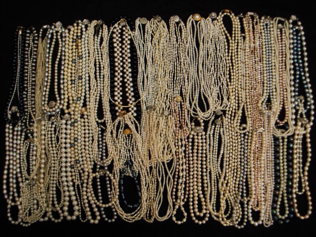 豪華!!大量!!18金有★本真珠・淡水真珠・カラーパール ネックレス・ブレス62点★総重量1994gセット★K18/SV・925等35点★フェイクなし拍卖