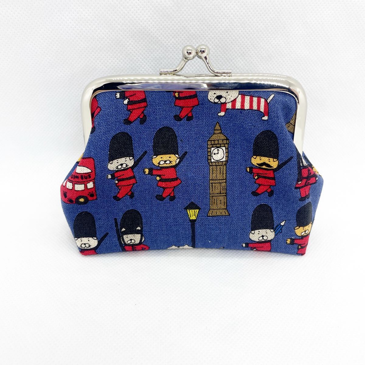 猫 兵隊 がま口ポーチ カード 財布 ねこ イギリス ネイビー拍卖