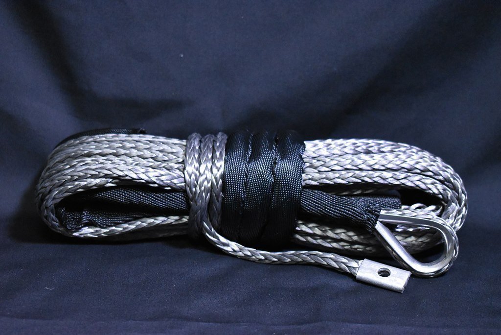 ウインチ用 シンセティックロープ グレー 7.5mm x 15m 耐荷重4,000kg拍卖