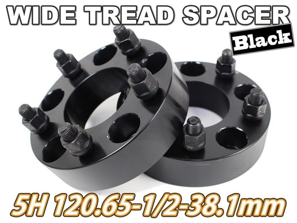 ワイドトレッドスペーサー 2枚 5H PCD120.65-1/2 38.1mm 黒拍卖