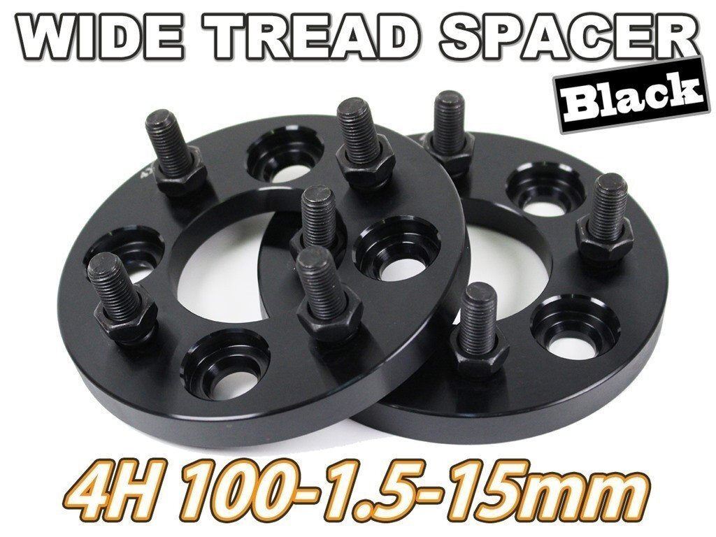 ブーン M300系 M600系 M700系 ワイトレ 4H 2枚組 PCD100-1.5 15mm ワイドトレッドスペーサー (黒)拍卖