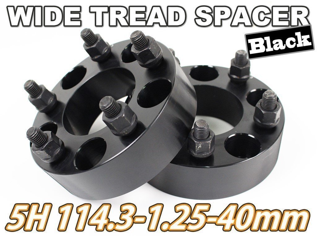 ローレル C34 C35 ワイトレ 5H 2枚組 PCD114.3-1.25 40mm ワイドトレッドスペーサー (黒)拍卖