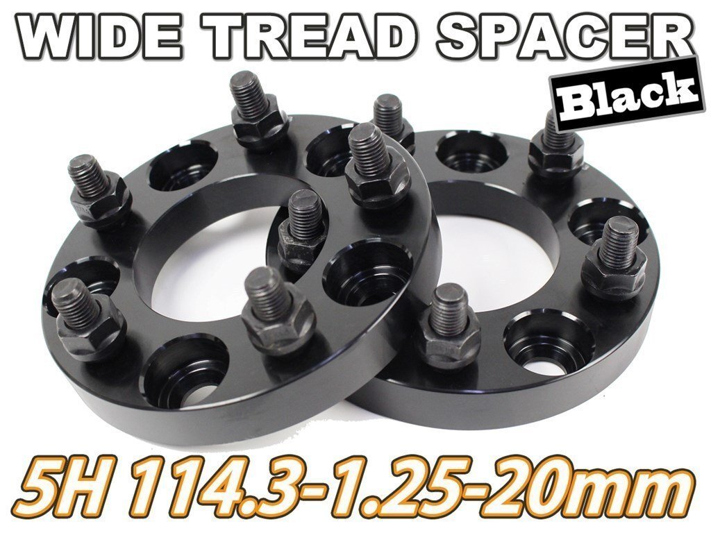 リーフ ZE0 ZE1 ワイトレ 5H 2枚組 PCD114.3-1.25 20mm ワイドトレッドスペーサー (黒)拍卖