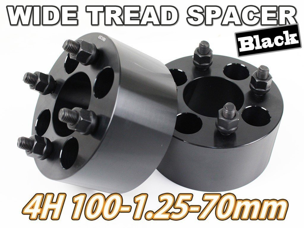 ハスラー MR#1S MR#2S ワイトレ 4H 2枚組 PCD100-1.25 70mm ワイドトレッドスペーサー (黒)拍卖