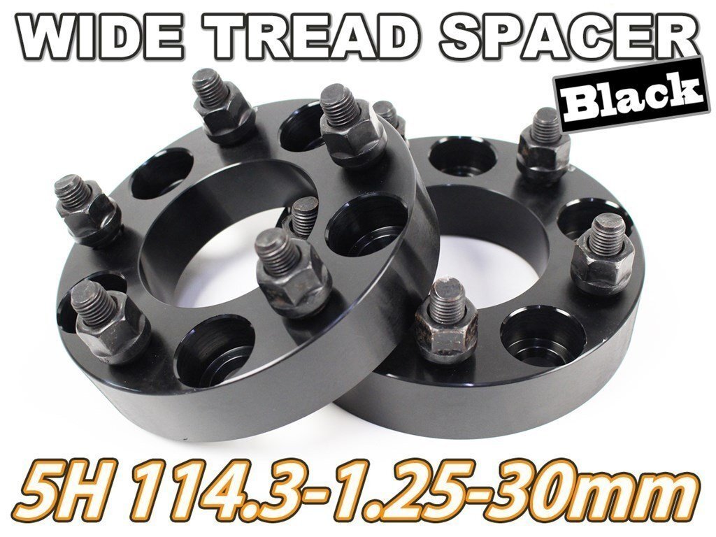 クロストレック GU# ワイトレ 5H 2枚組 PCD114.3-1.25 30mm ワイドトレッドスペーサー (黒)拍卖