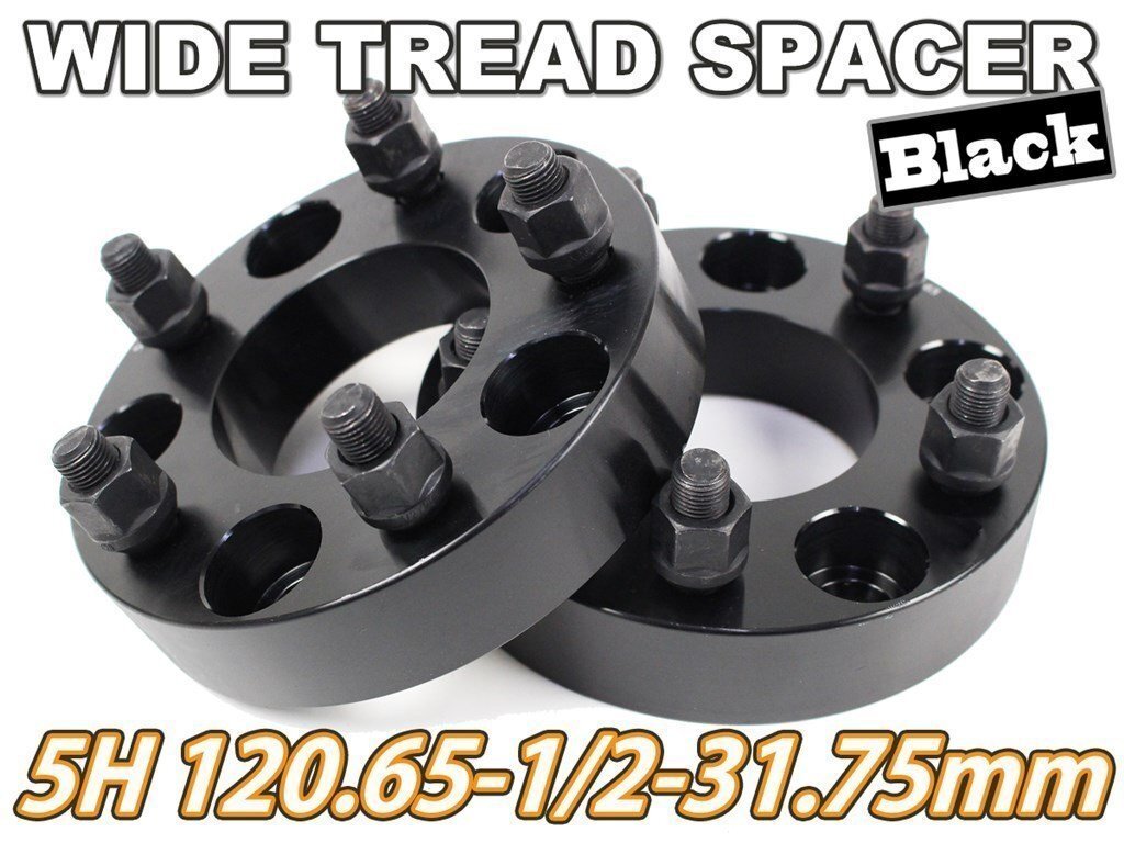 ワイドトレッドスペーサー 2枚 5H PCD120.65-1/2 31.75mm 黒拍卖