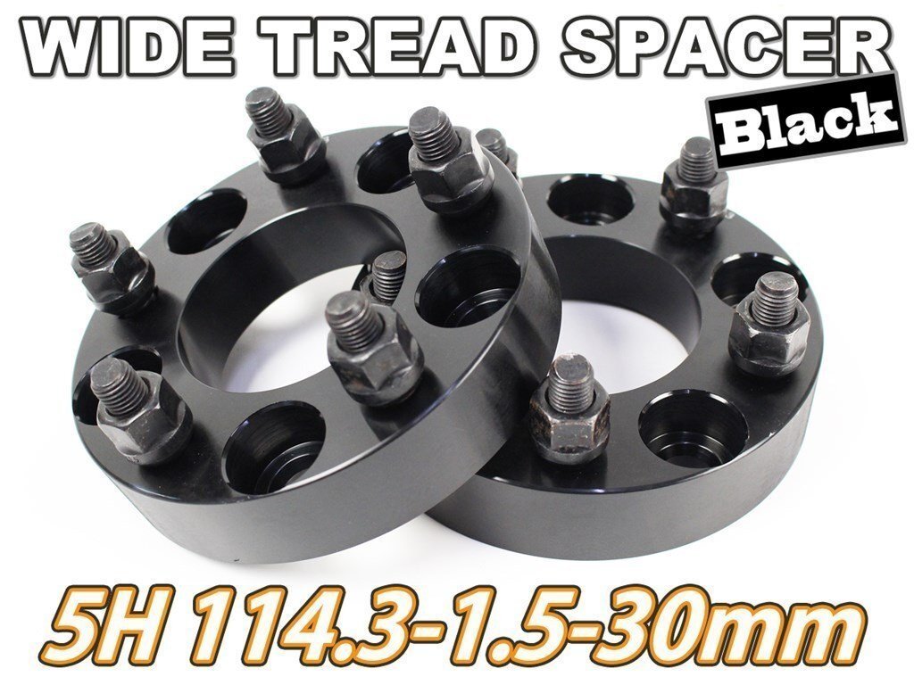 ワイドトレッドスペーサー 5H 2枚組 PCD114.3-1.5 30mm 黒拍卖