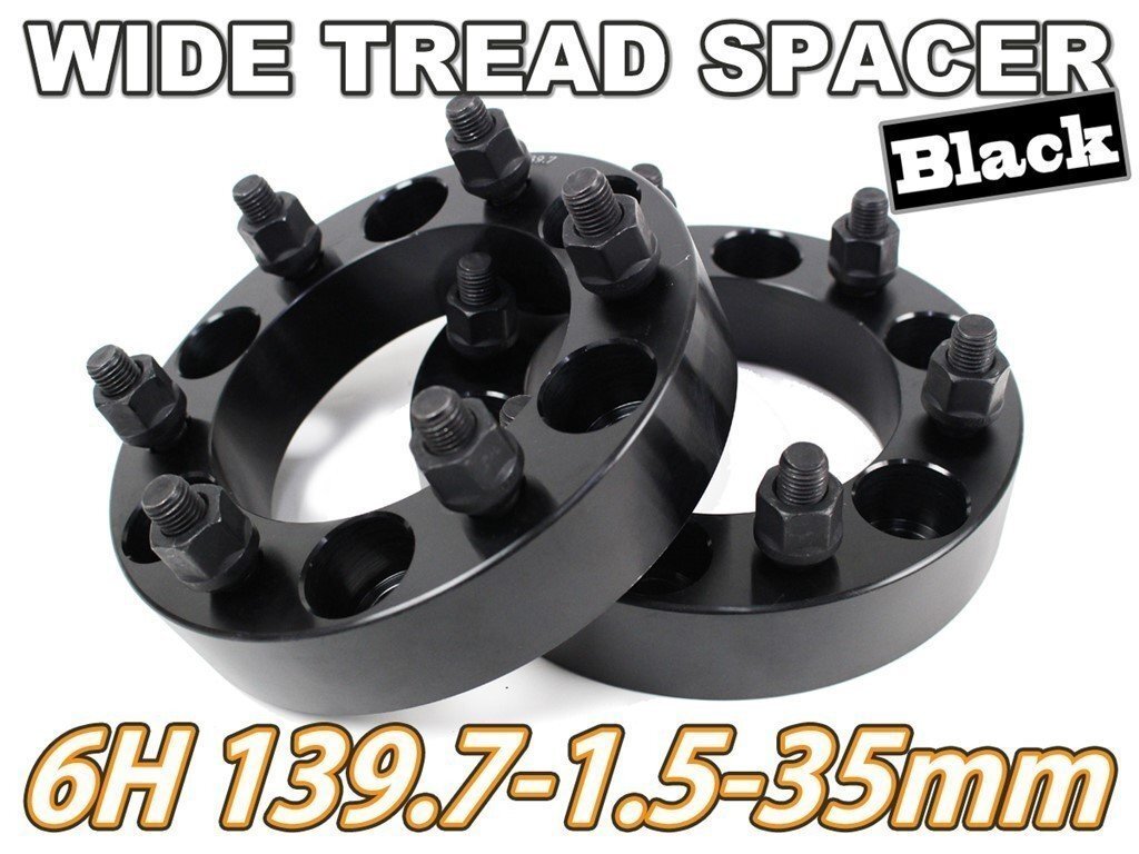 ハイラックスサーフ 180系 210系 ワイトレ 6H 2枚組 PCD139.7-1.5 35mm ワイドトレッドスペーサー (黒)拍卖