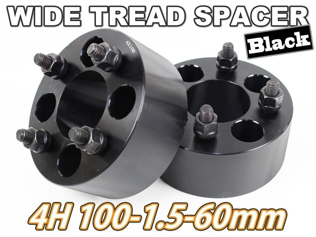 N-BOX N-BOXカスタム JF# ワイトレ 4H 2枚組 PCD100-1.5 60mm ワイドトレッドスペーサー (黒)拍卖