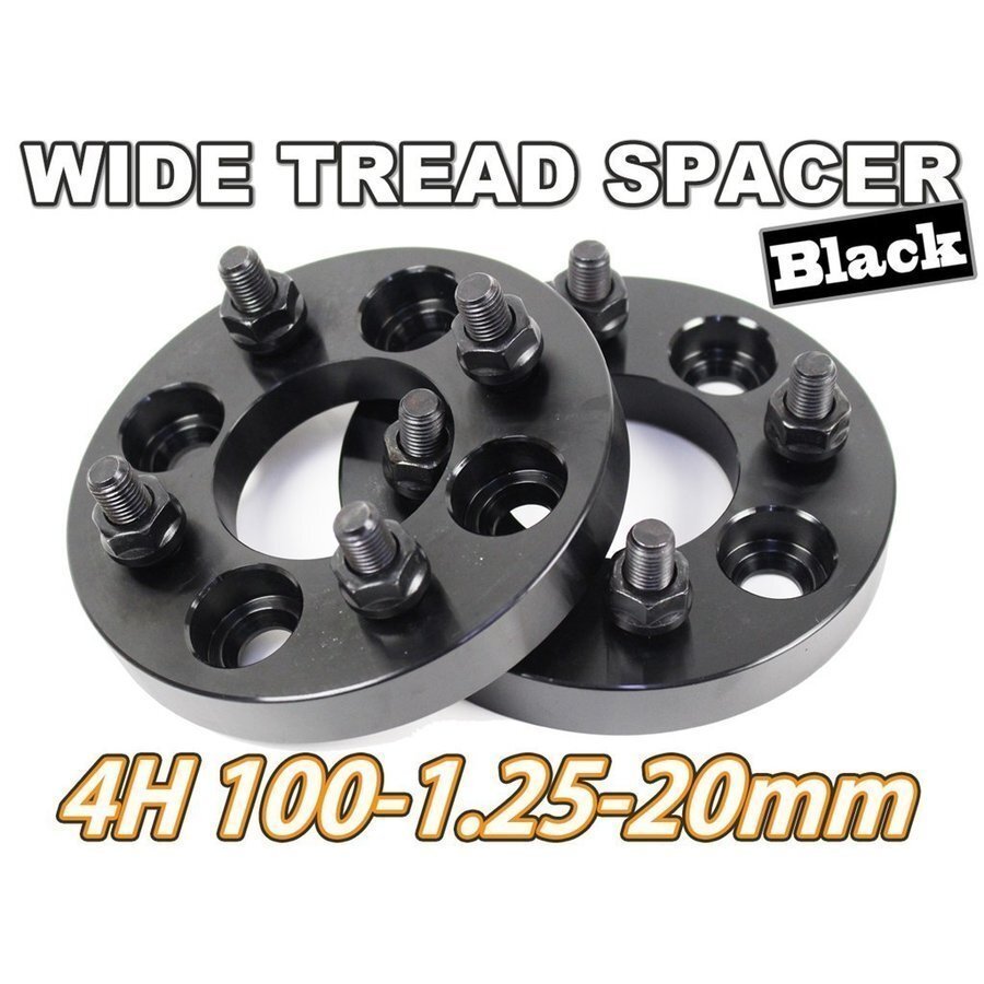クロスビー MN71S ワイトレ 4H 2枚組 PCD100-1.25 20mm ワイドトレッドスペーサー (黒)拍卖