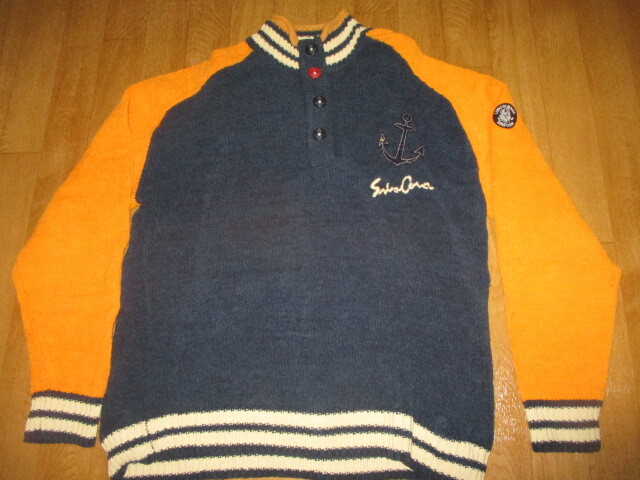 シナコバマリン お洒落ゴルフ・防寒系・厚手・ウール混・ニットセーター・ジャケット 中古 サイズLL拍卖